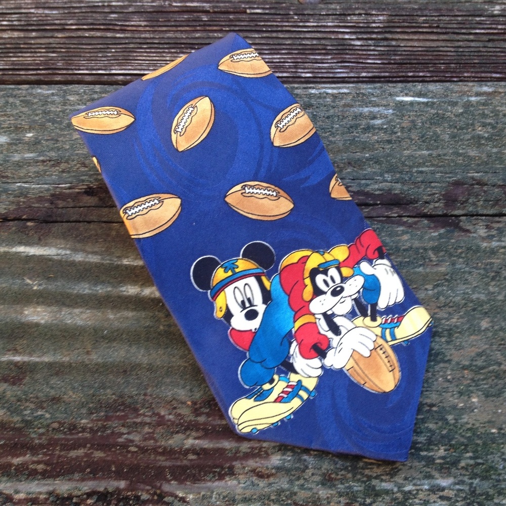 Disney Mickey Goofy Football Men's Necktie
